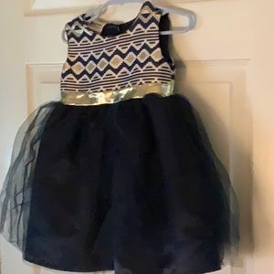 Navy blue and gold dress